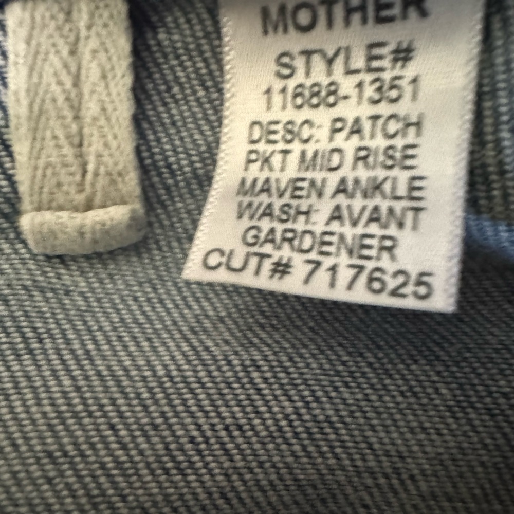 Mother Patch Pocket Mid Rise Maven Ankle in Avant Gardener Size 30 - Picture 10 of 12